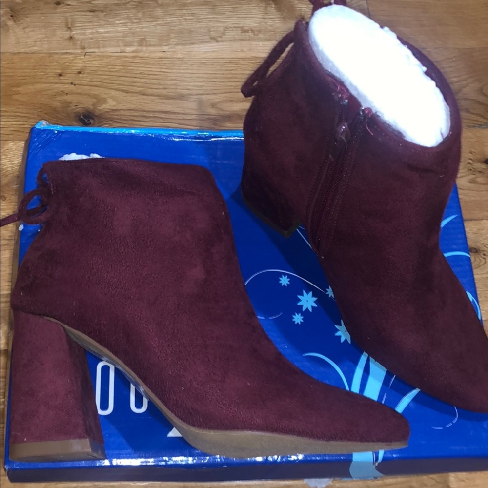 Burgundy booties